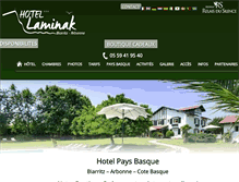 Tablet Screenshot of hotel-laminak.com